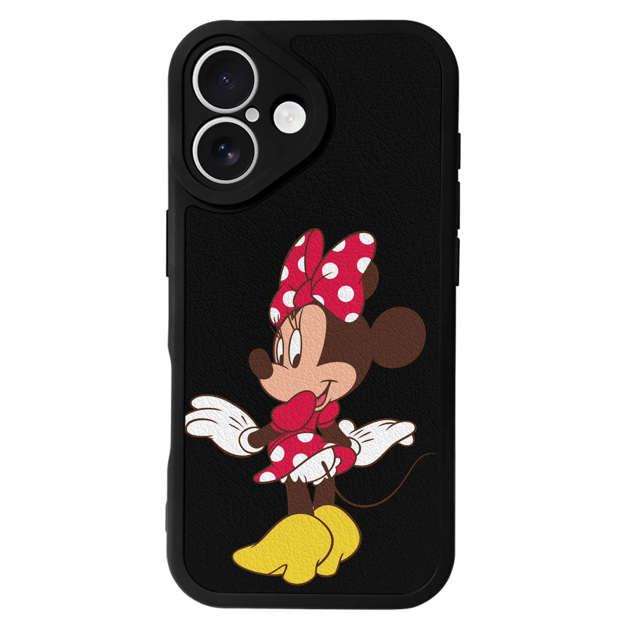 （画像用） ミッキーマウス Mickey Mouse 【iPhone 16シリーズ対応】シリコンスマホケース（レザー調） 材質：シリコン
